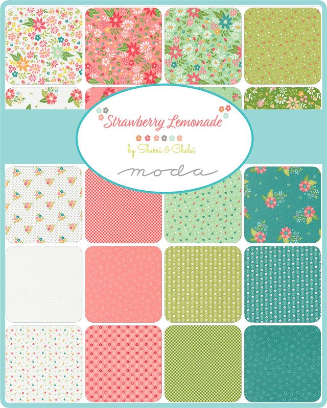 Strawberry Lemonade Daisy Dots Teal M3767721 from Sherri & Chelsi for Moda Fabrics (sold in 25cm increments)