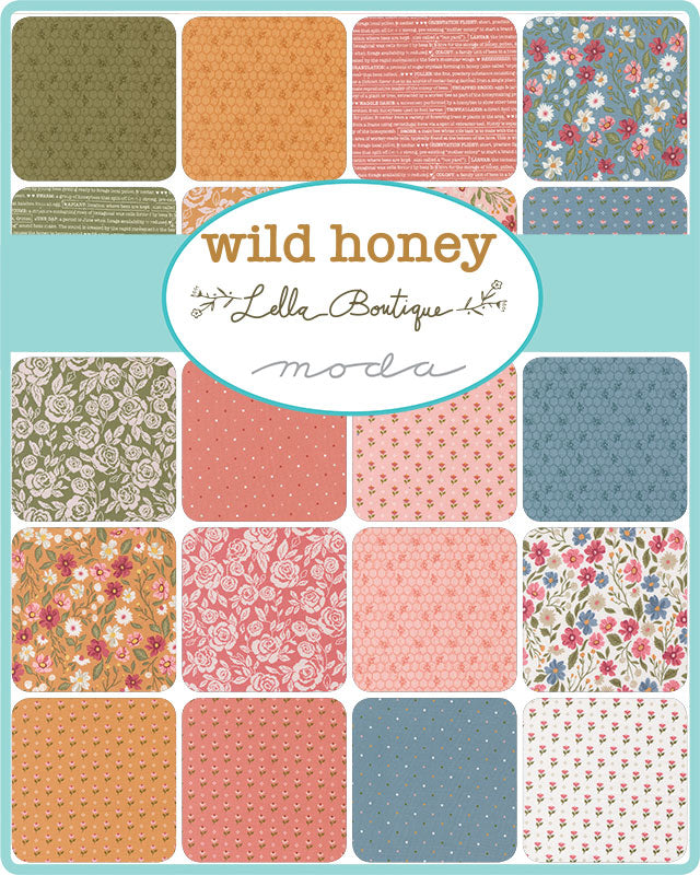 Wild Honey Monofloral Rose Tapestry Sky M525114 by Lella Boutique for Moda Fabrics (sold in 25cm increments)