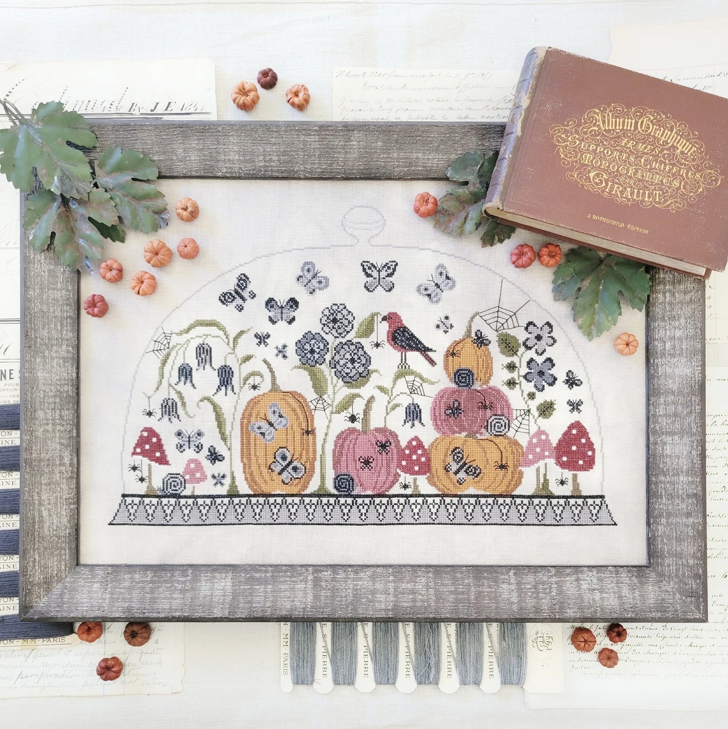Autumn Cloche Cross Stitch Pattern Hello from Liz Mathews