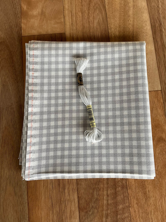 Grey Check Fat Quarter Murano 32 count by Zweigart