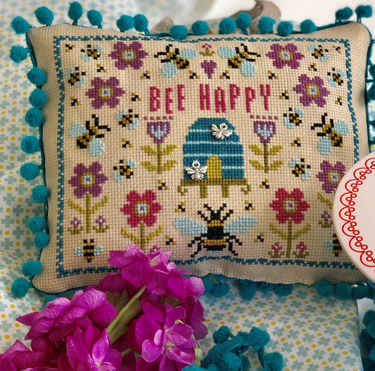 Bee Happy Mini Cross Stitch Kit Historical Sampler Company