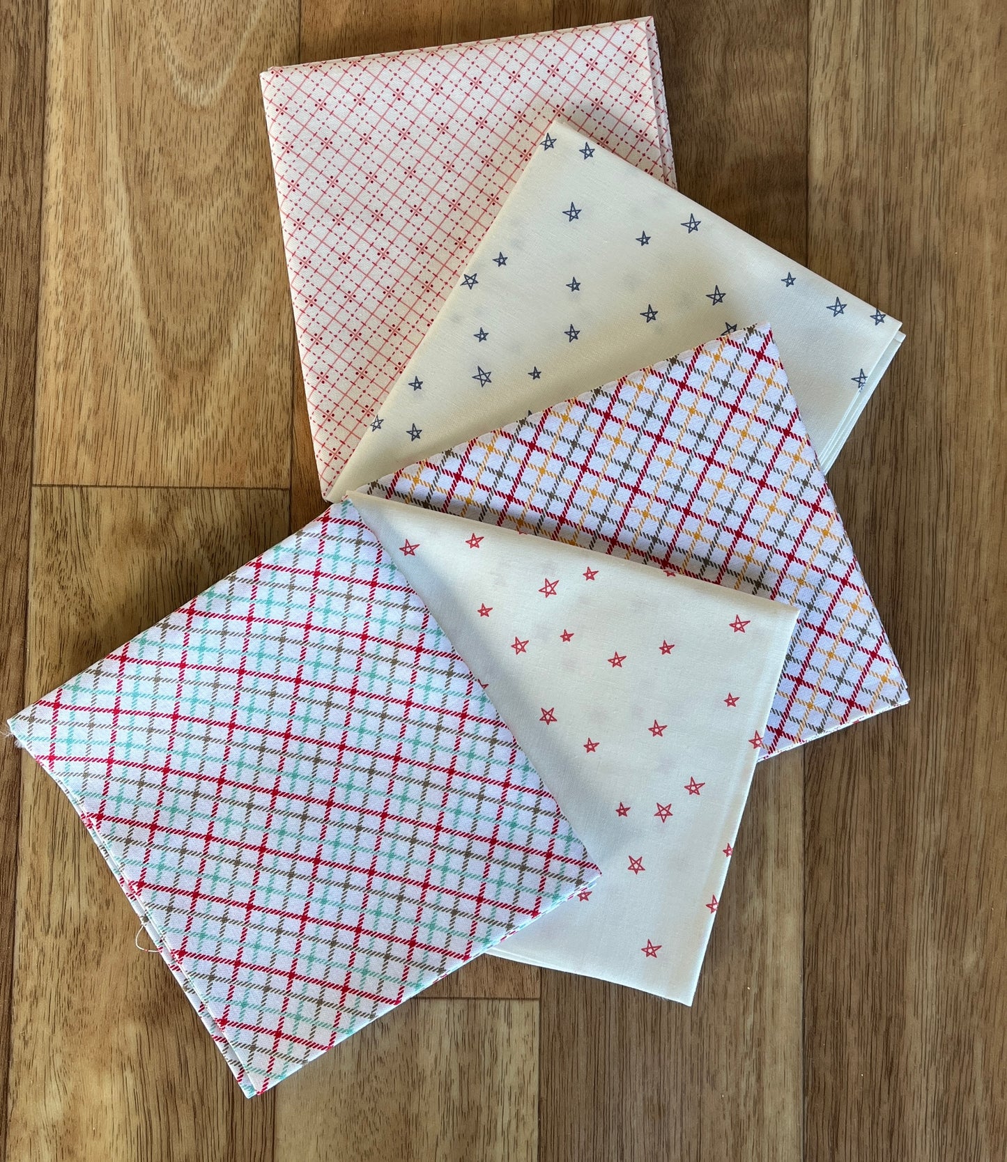Bee Plaids Whites Fat Quarter Bundle Lori Holt for Riley Blake Designs