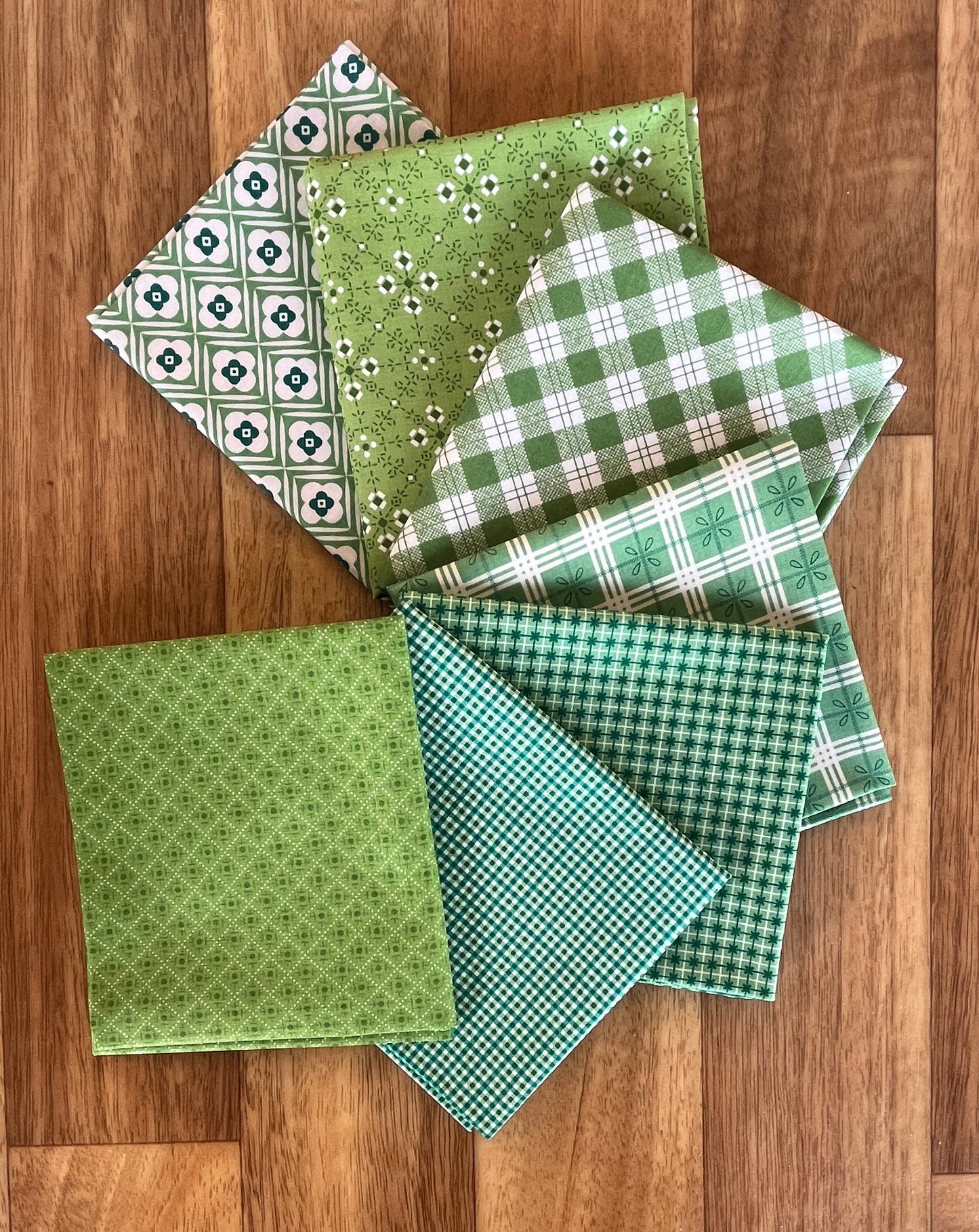 Bee Plaids - Greens Fat Quarter Bundle by Lori Holt for Riley Blake