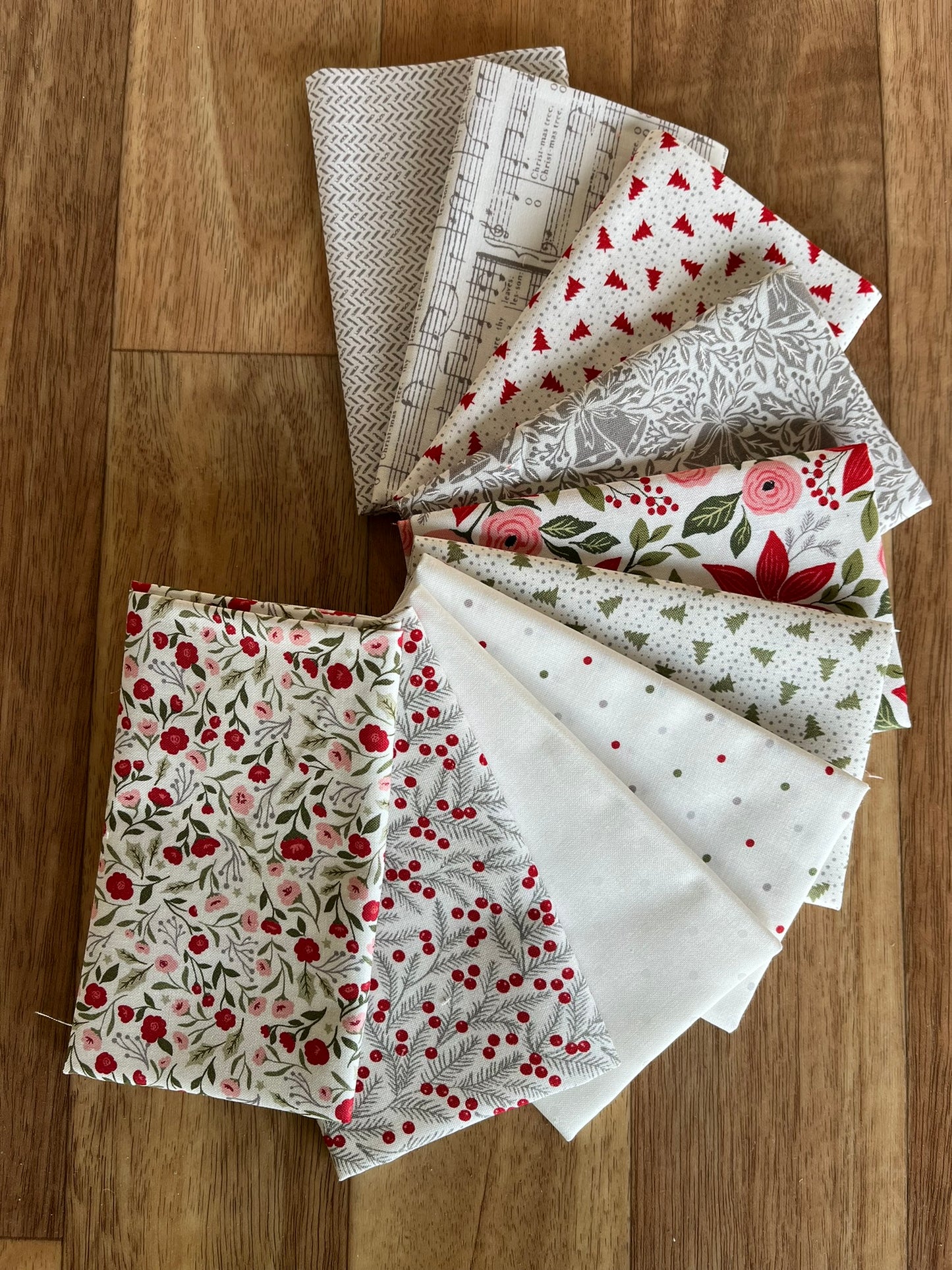 Berry & Pine Whites Fat Eighth Bundle by Lella Boutique for Moda Fabrics
