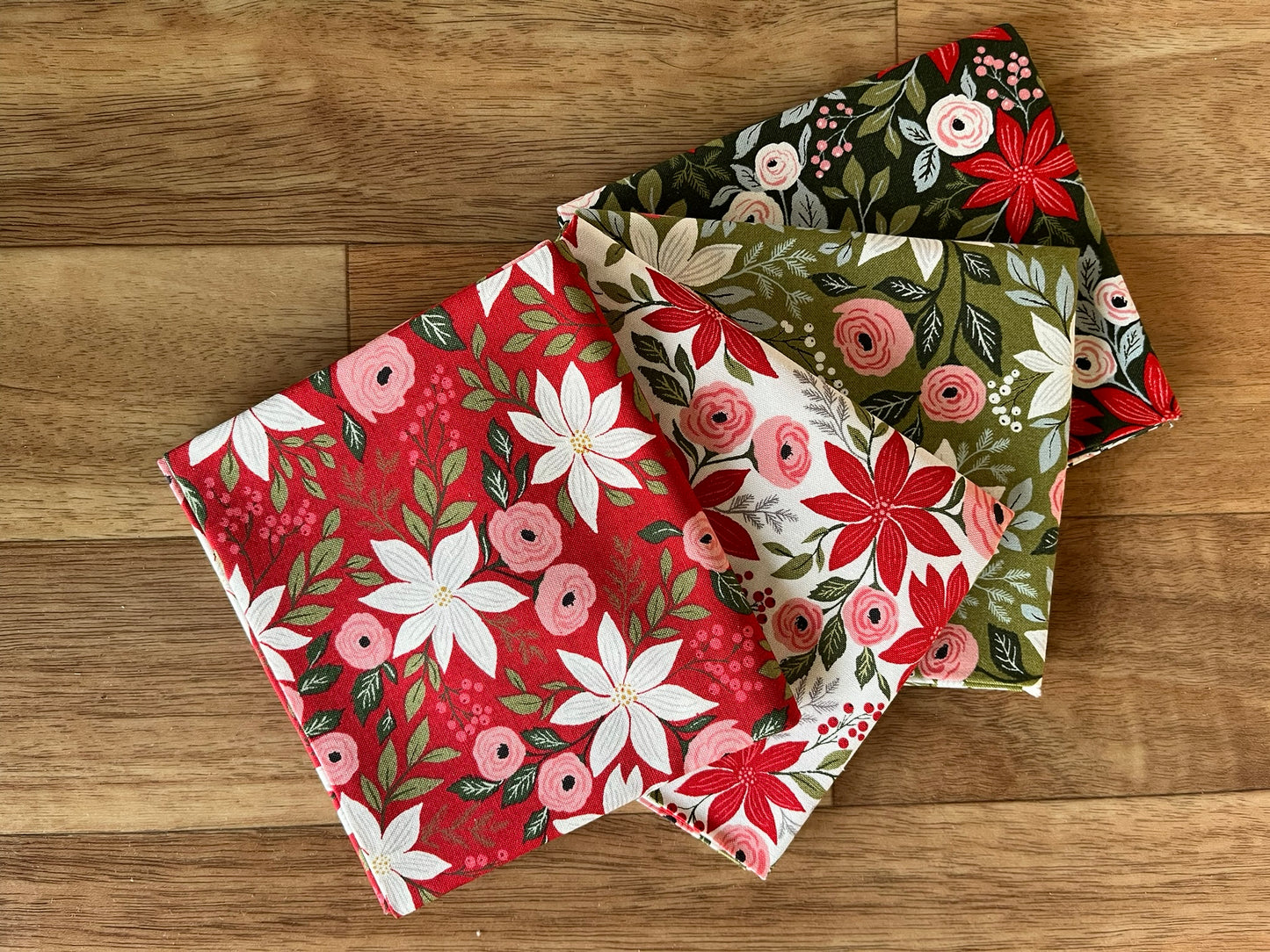 Berry & Pine Poinsettias Fat Quarter Bundle by Lella Boutique for Moda Fabrics