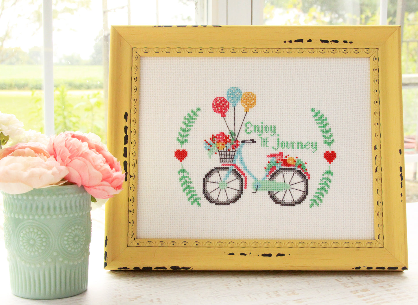 Enjoy the Journey Cross Stitch Pattern by Beverly McCullough of Flamingo Toes