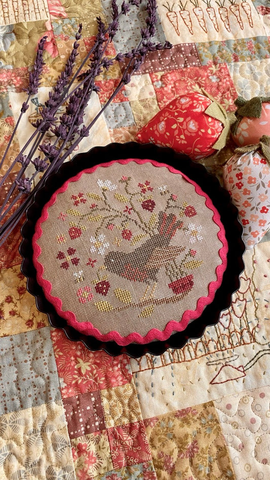 Bird and Berry Tart Cross Stitch Pattern by Blueberry Ridge Design