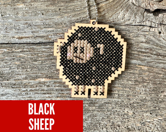 Bob Bob Black Sheep Ornament Cross Stitch Kit from Canadian Stitchery