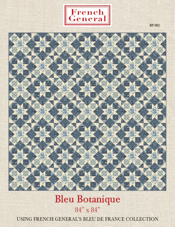 Bleu Botanique Quilt Pattern by French General