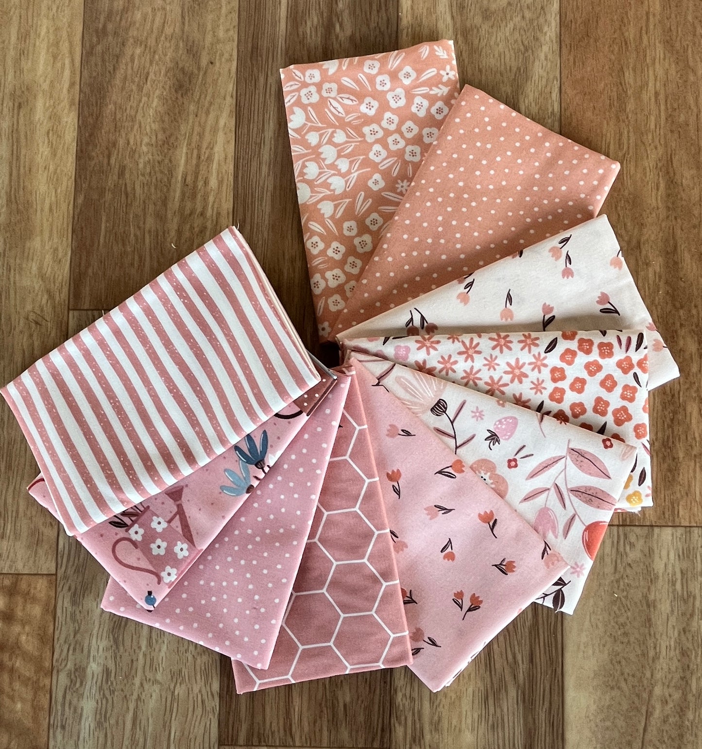 Blossoms and Blooms Pinks Fat Eighth Bundle by Elena Amo for Moda Fabrics