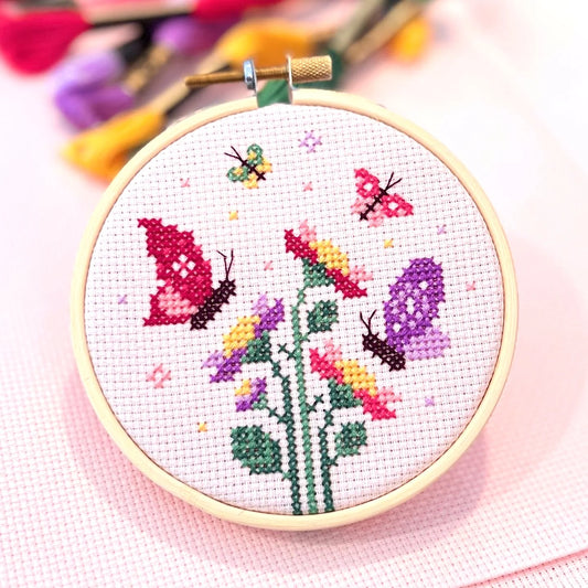 Butterfly Garden Cross Stitch Kit by Pigeon Coop Designs