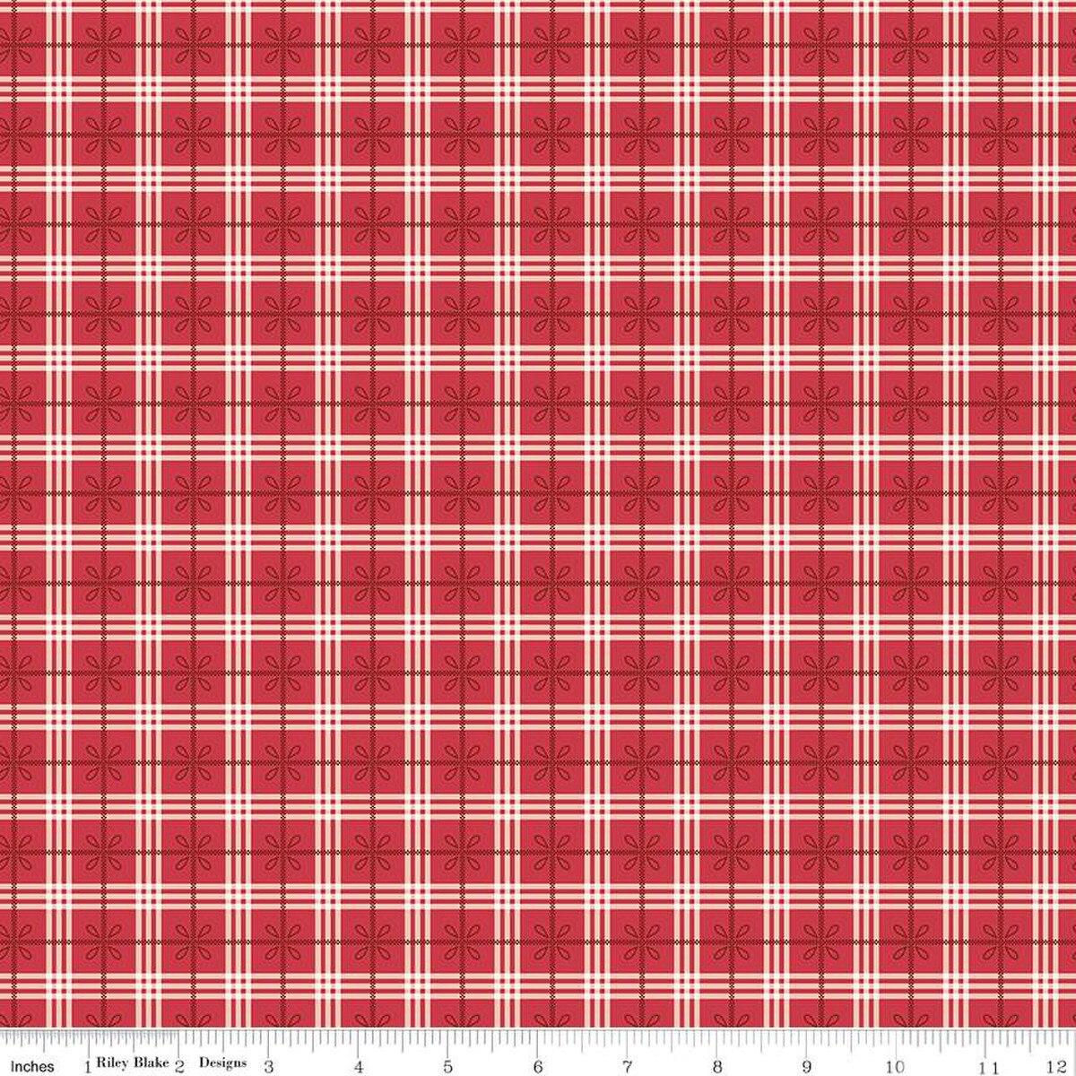 Bee Plaids - Cozy Design Cayenne C12022 by Lori Holt for Riley Blake (sold in 25cm increments)