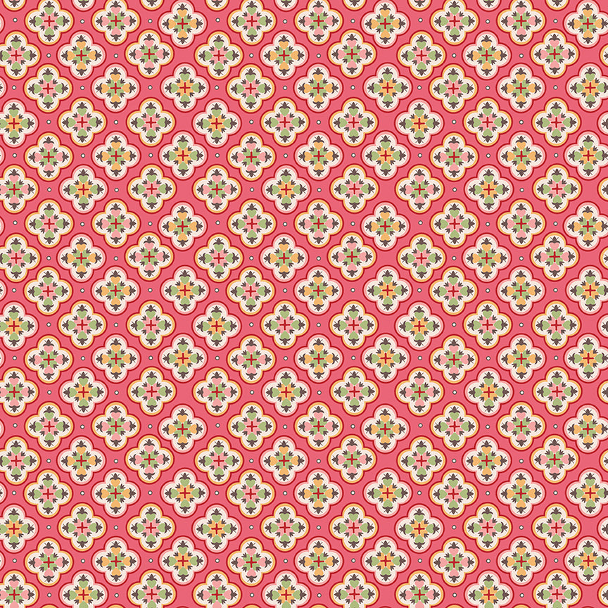 Mercantile Sentiment Tea Rose C14396 by Lori Holt for Riley Blake (sold in 25cm increments)