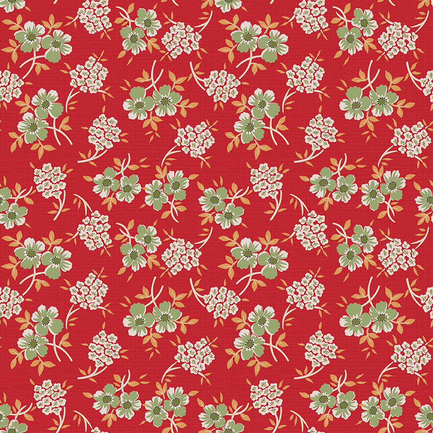 Home Town Holiday Floral Schoolhouse C14900 by Lori Holt for Riley Blake Fabrics (sold in 25cm increments)