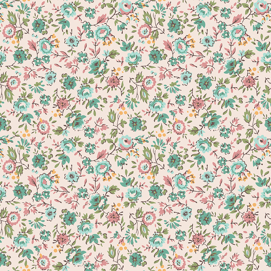 Piece & Plenty Floral C15871 Seaglass by Lori Holt for Riley Blake Designs (sold in 25cm increments)