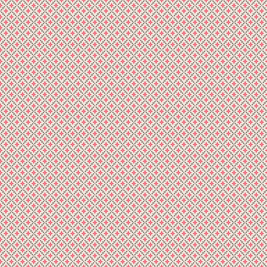 Piece & Plenty Lattice C15879-Tearose by Lori Holt for Riley Blake Designs (sold in 25cm increments)