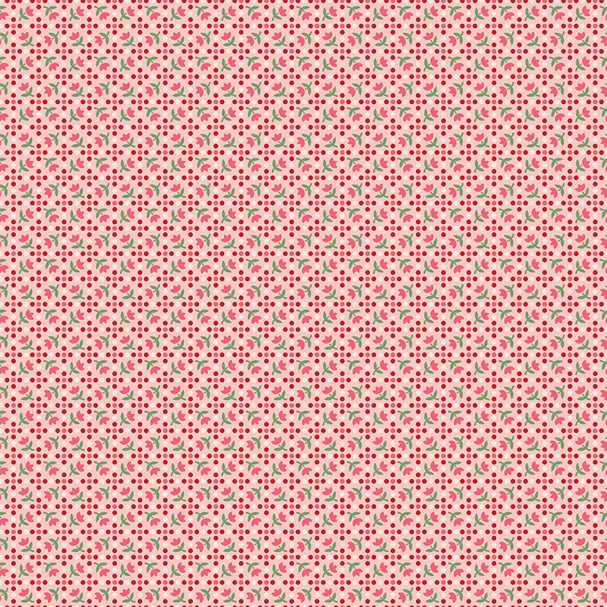 Piece & Plenty Tulips C15886-Coral by Lori Holt for Riley Blake Designs (sold in 25cm increments)
