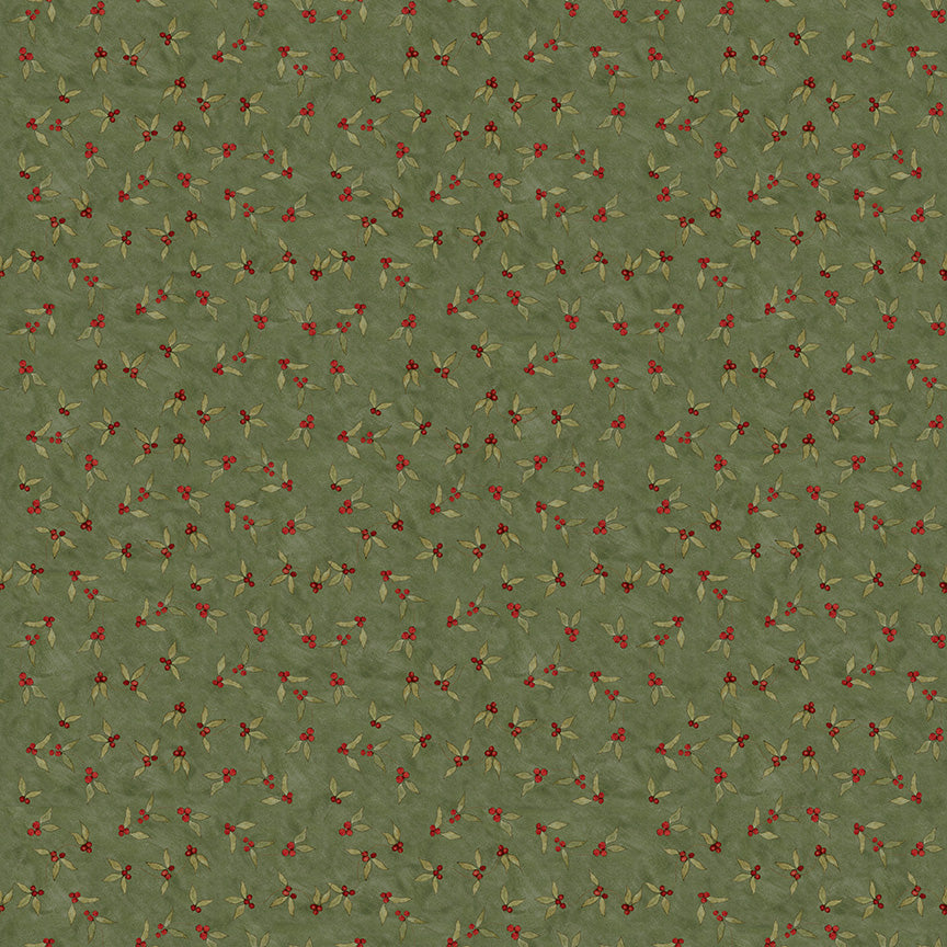 Naughty and Nice Holly Berries Green C16263 by Teresa Kogut for Riley Blake fabrics (sold in 25cm increments)