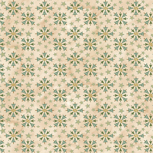 Naughty and Nice Trees Parchment C16264 by Teresa Kogut for Riley Blake fabrics (sold in 25cm increments)