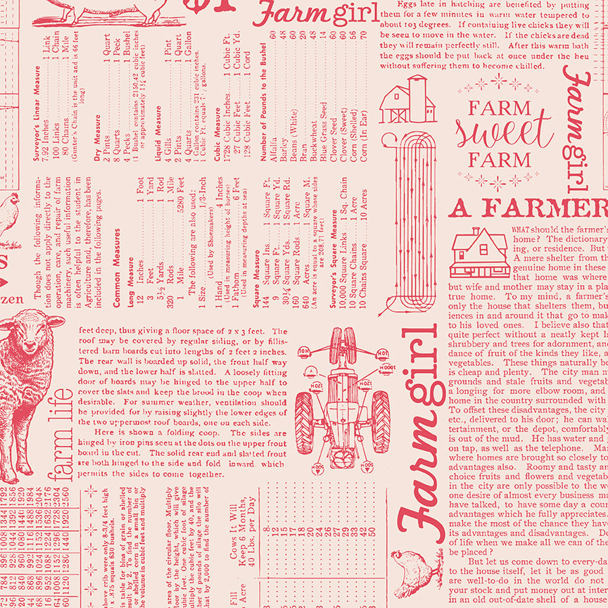 Farmers Daughter C17190-Tearose Farm Life Background by Lori Holt for Riley Blake (sold in 25cm increments)