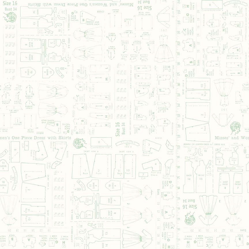 Bee Backgrounds Pattern Mint C6382 by Lori Holt for Riley Blake Designs (sold in 25 cm increments)