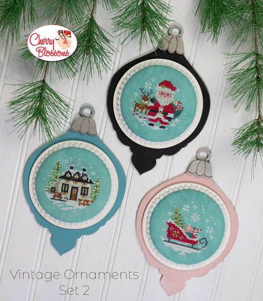 Vintage Ornaments Set Two Cross Stitch Pattern by Cherry Blossoms