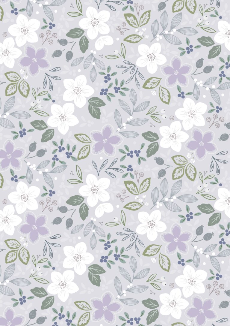 Winters Garden Winters Promise Light Silver CC72.1 by Cassandra Connolly for Lewis & Irene (sold in 25cm increments)