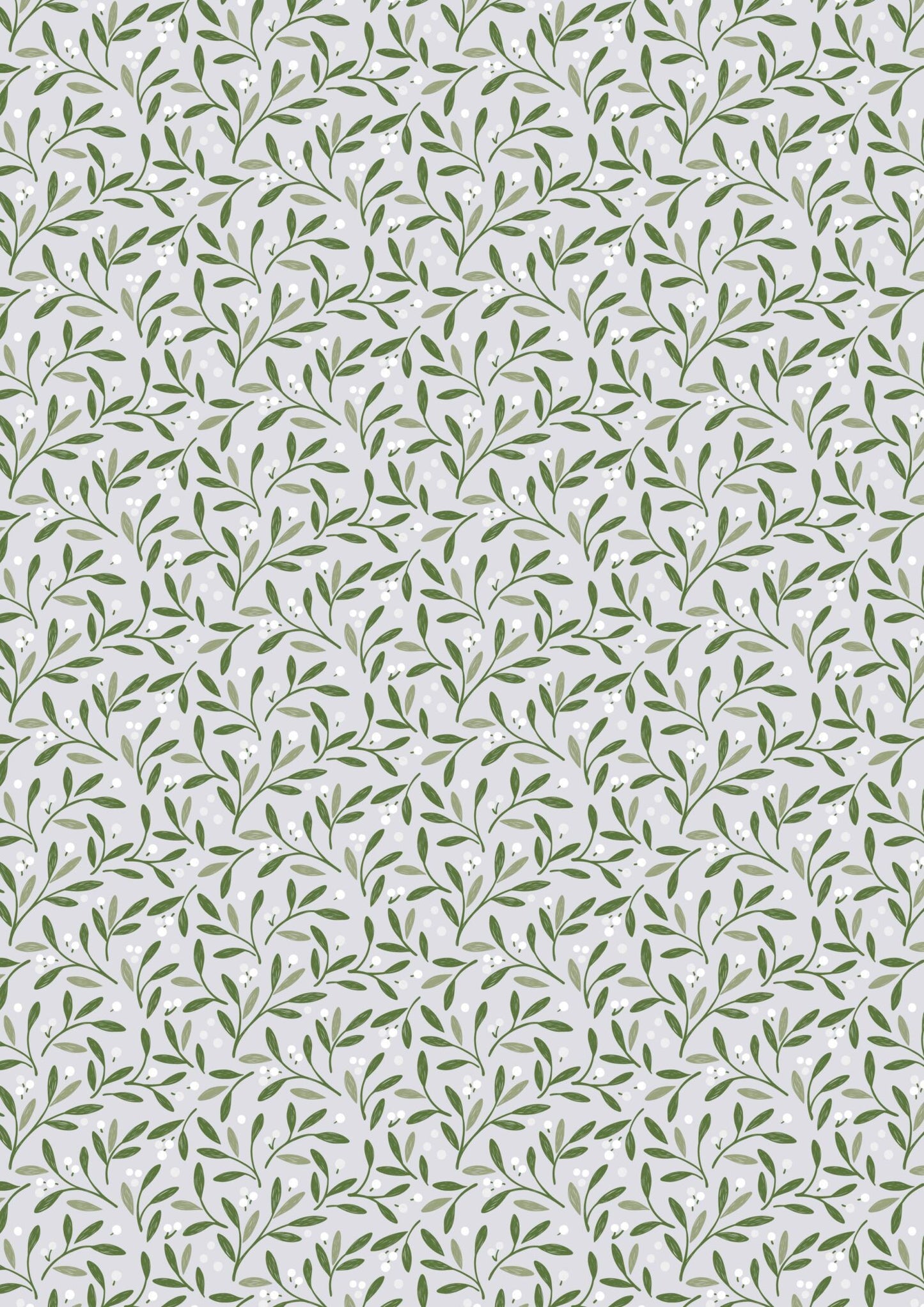 Winters Garden Mistletoe Charms Light Silver CC75.1 by Cassandra Connolly for Lewis & Irene (sold in 25cm increments)