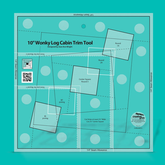 Creative Grids 10" Wonky Log Cabin Trim Quilt Ruler