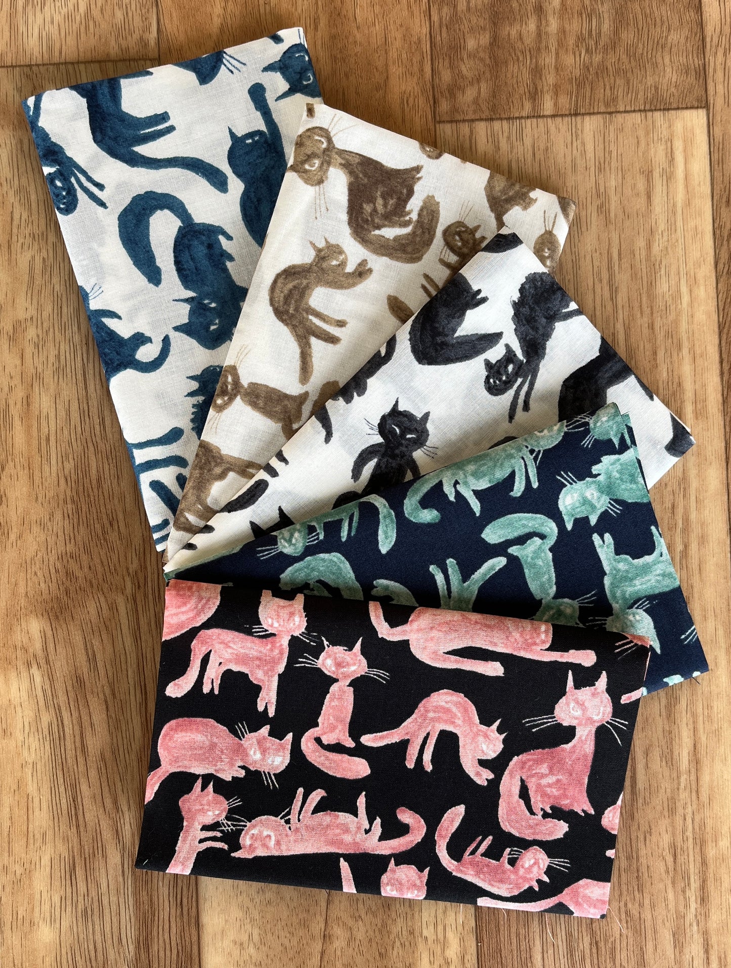 Cats Fat Eighth Bundle Lawn Fabric by Hokkoh