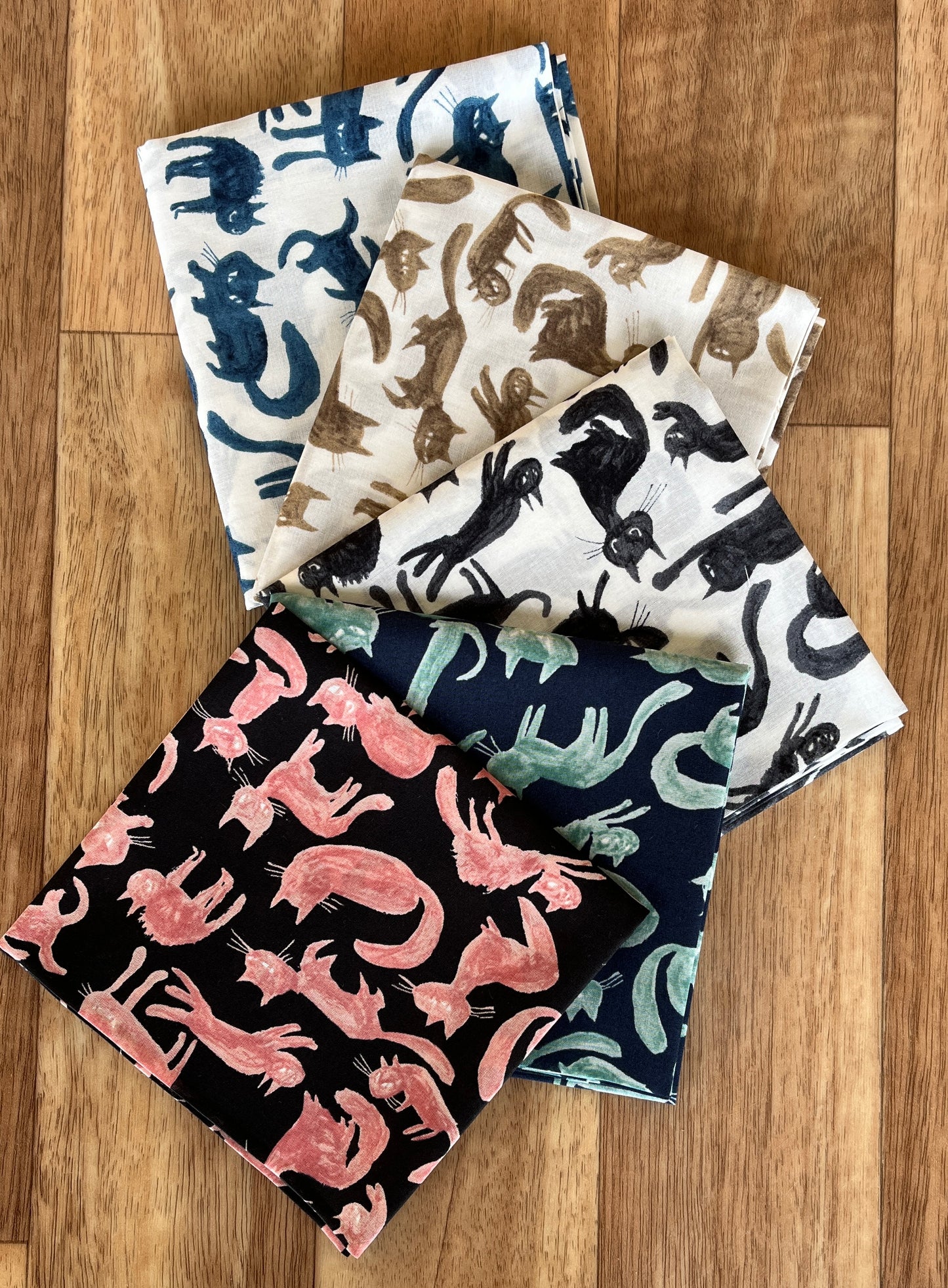 Cats Fat Quarter Bundle Lawn Fabric by Hokkoh