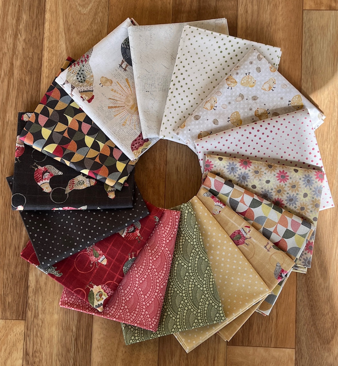 Chicken Scratch Fat Quarter Bundle by Courtney Prahl for P & B Textiles