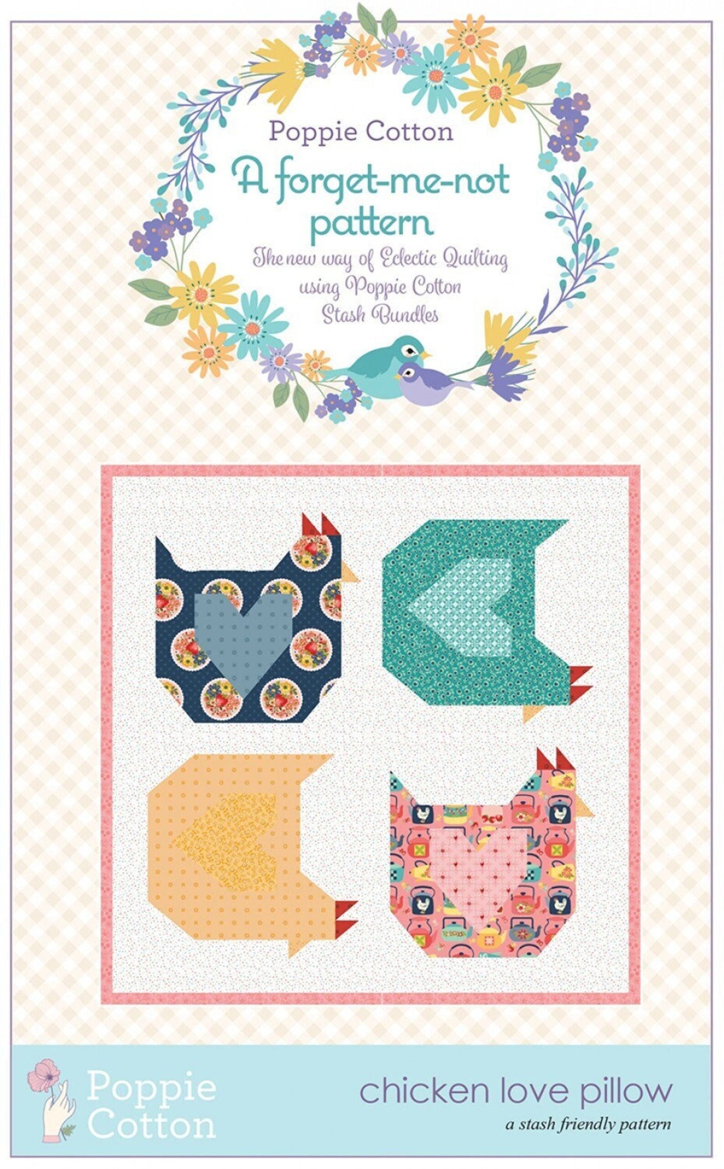 A Forget Me Not Quilt Pillow Pattern by Poppie Cotton
