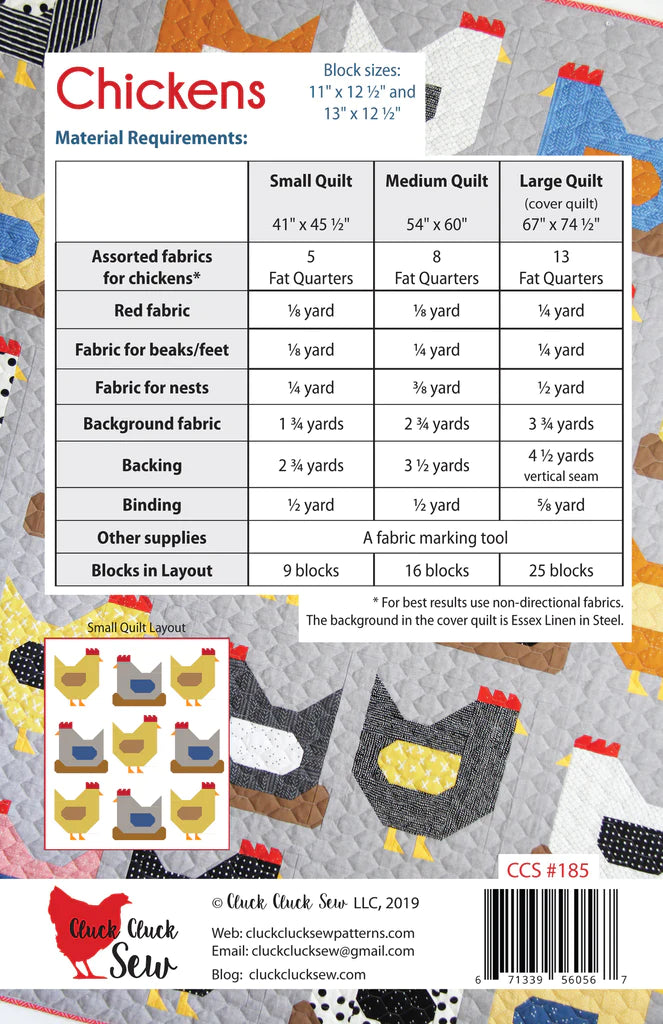 Chickens Quilt Pattern by Cluck Cluck Sew