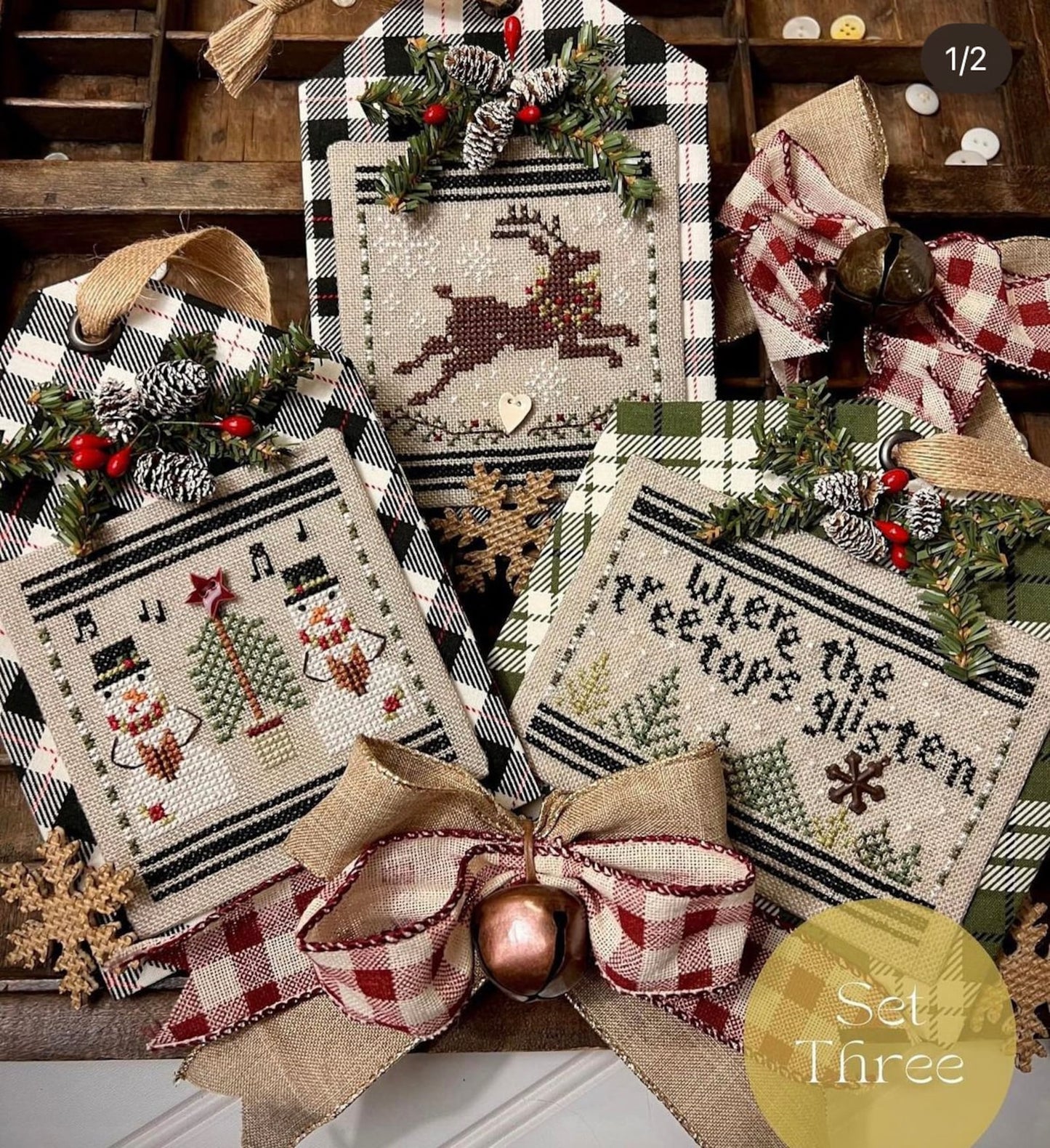 Christmas in the Country Set 3 cross-stitch pattern by Annie Beez Folk Art