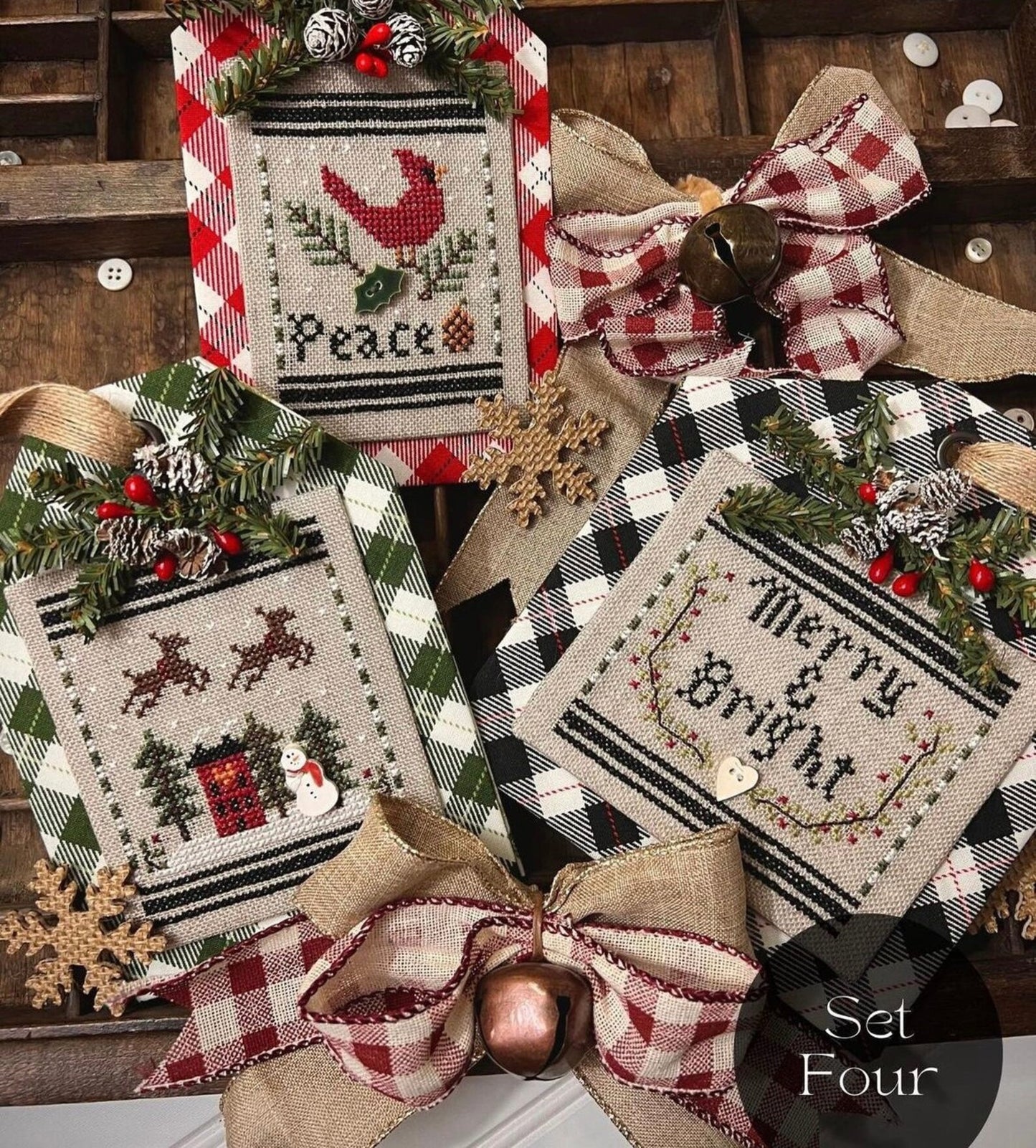Christmas in the Country Set 4 cross-stitch pattern by Annie Beez Folk Art