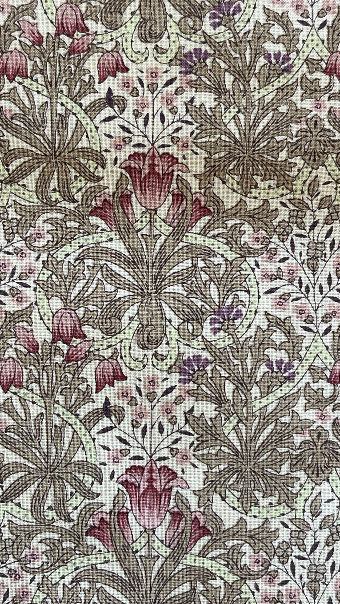 Country Floral Collection Morris Beige Brown Pink 65730-104 by Nakamura for Nutex Fabrics (Sold in 25cm increments)