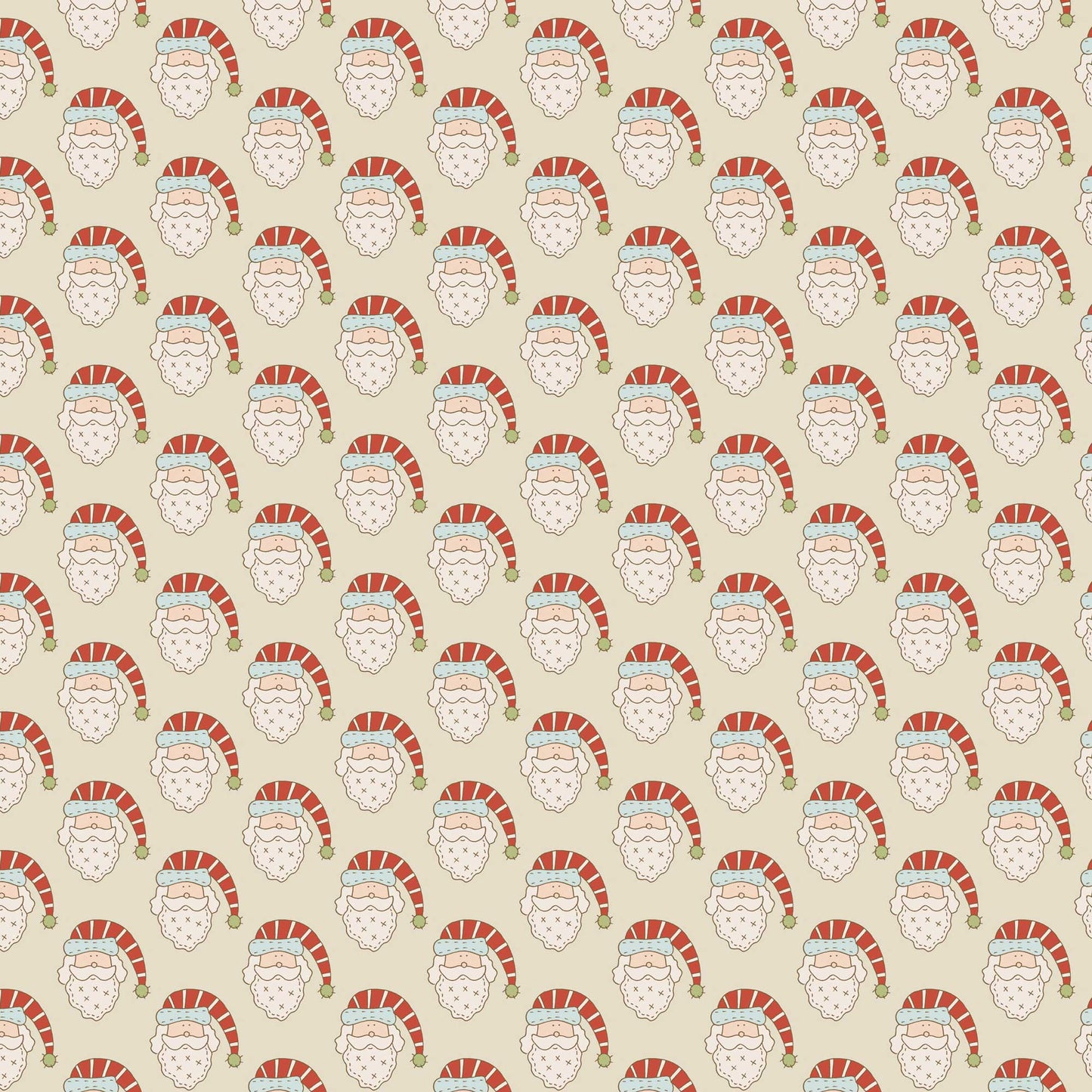 Count Down to Christmas DV5967 Santa Cream by Natalie Bird for Devonstone (sold in 25cm increments)