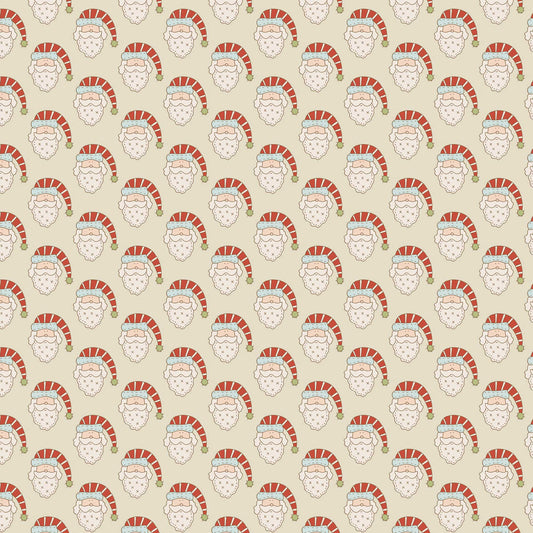 Count Down to Christmas DV5967 Santa Cream by Natalie Bird for Devonstone (sold in 25cm increments)