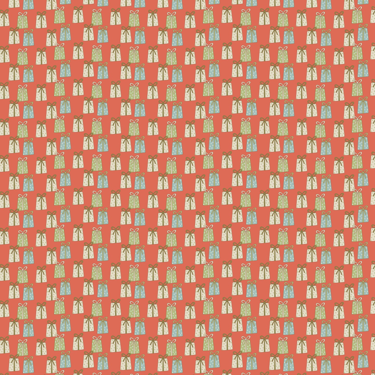Count Down to Christmas DV5968 Presents Red by Natalie Bird for Devonstone (sold in 25cm increments)