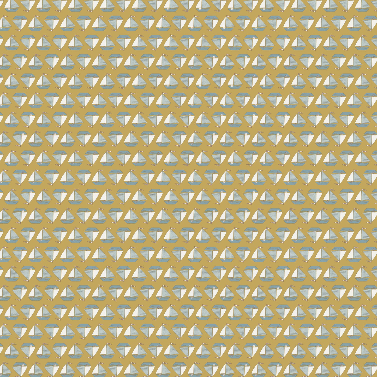 Sunkissed Sojourn Tan Little Boats DV6112 by Natalie Bird of Birdhouse Designs for Devonstone (sold in 25cm increments)