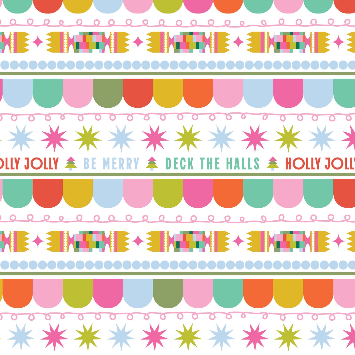 Deck The Halls Stripe DV6921 by Devonstone Fabrics (sold in 25cm increments)