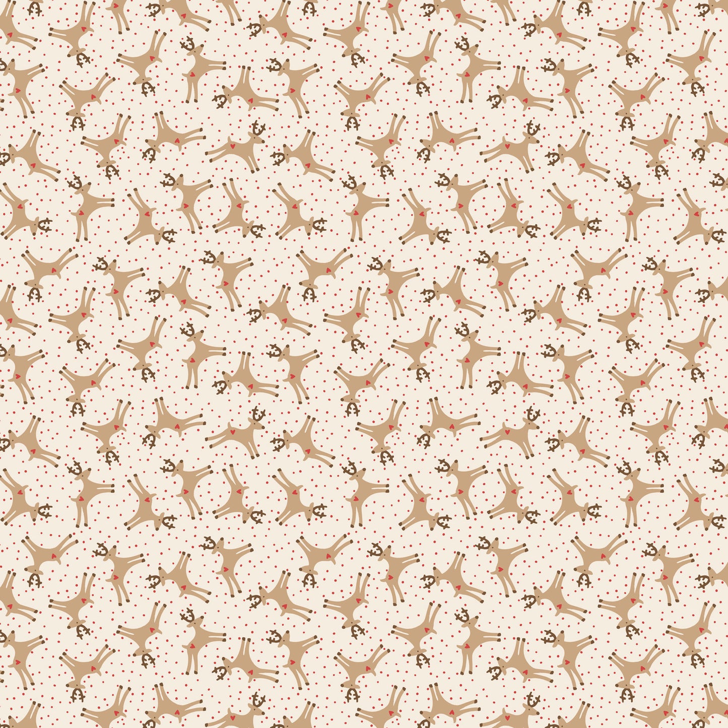 Pocketful of Joy Reindeer Cream DV7197 by Natalie Bird for Devonstone Fabrics (sold in 25cm increments)