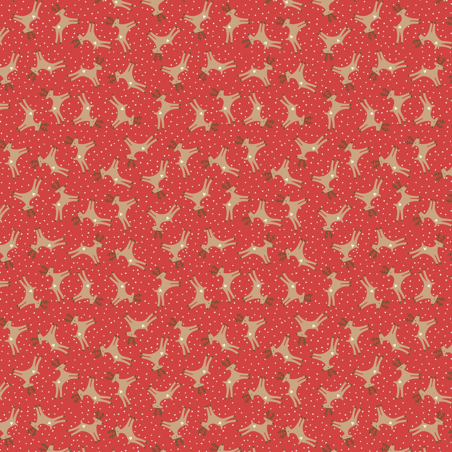 Pocketful of Joy Reindeer Red DV7198 by Natalie Bird for Devonstone Fabrics (sold in 25cm increments)