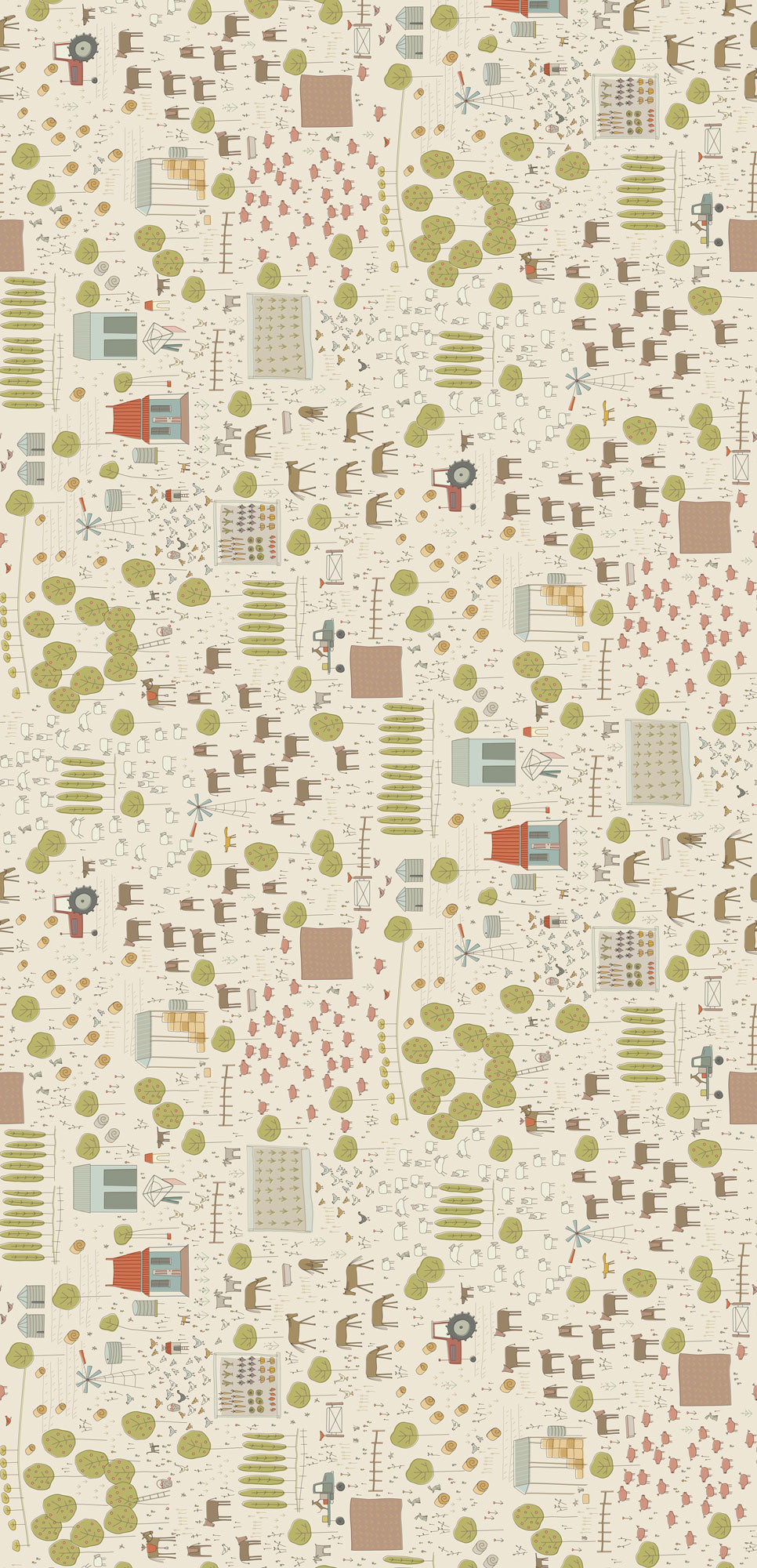Appleby Farm Main Print Cream DV7730 by Hatched and Patched for Devonstone Fabrics (sold in 25cm increments)