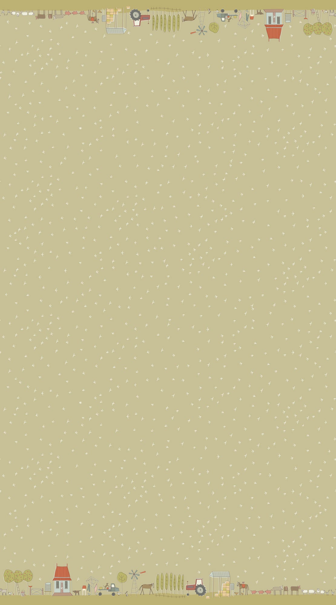 Appleby Farm Border Print Taupe DV7735 by Hatched and Patched for Devonstone Fabrics (sold in 25cm increments)