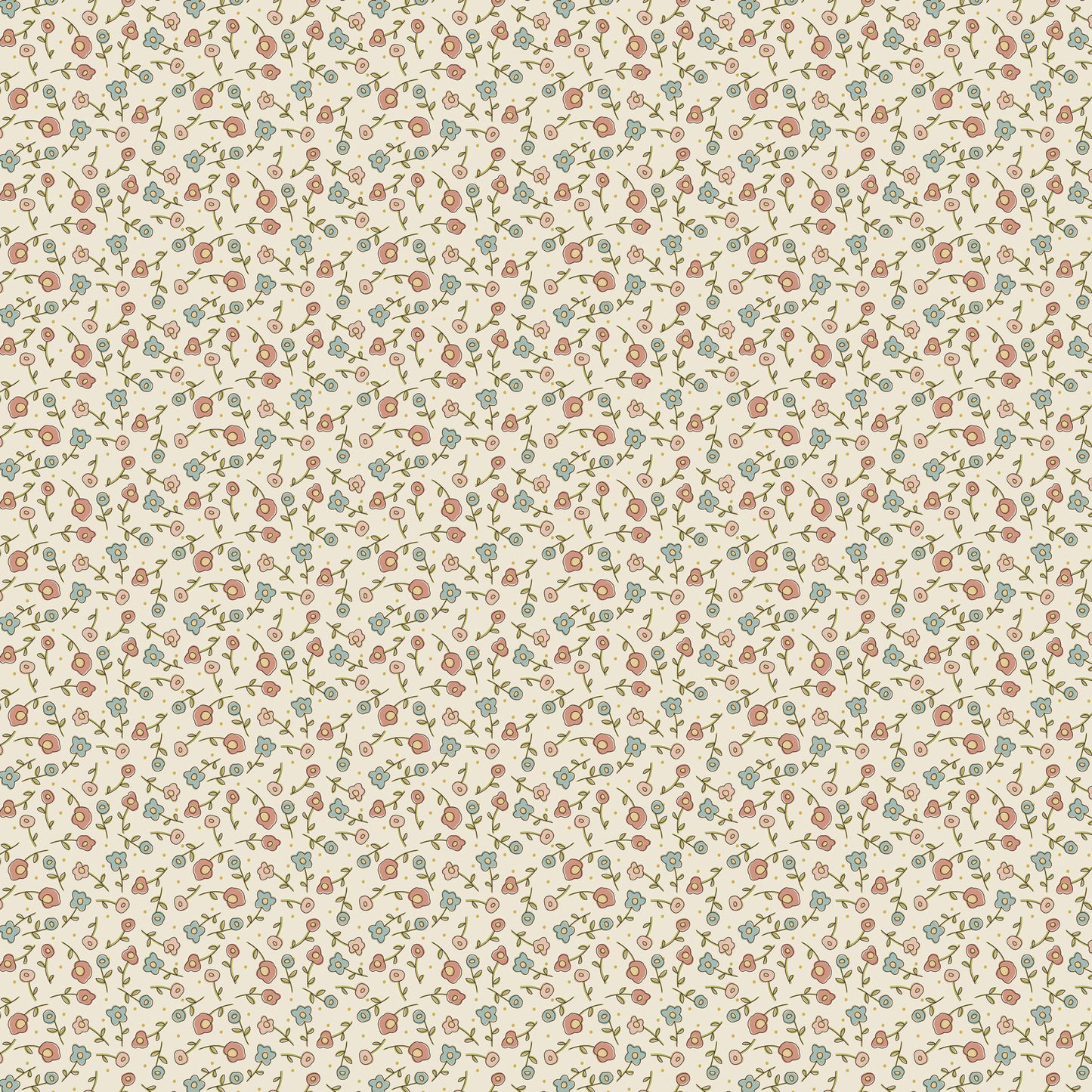 Appleby Farm Floral Cream DV7737 by Hatched and Patched for Devonstone Fabrics (sold in 25cm increments)