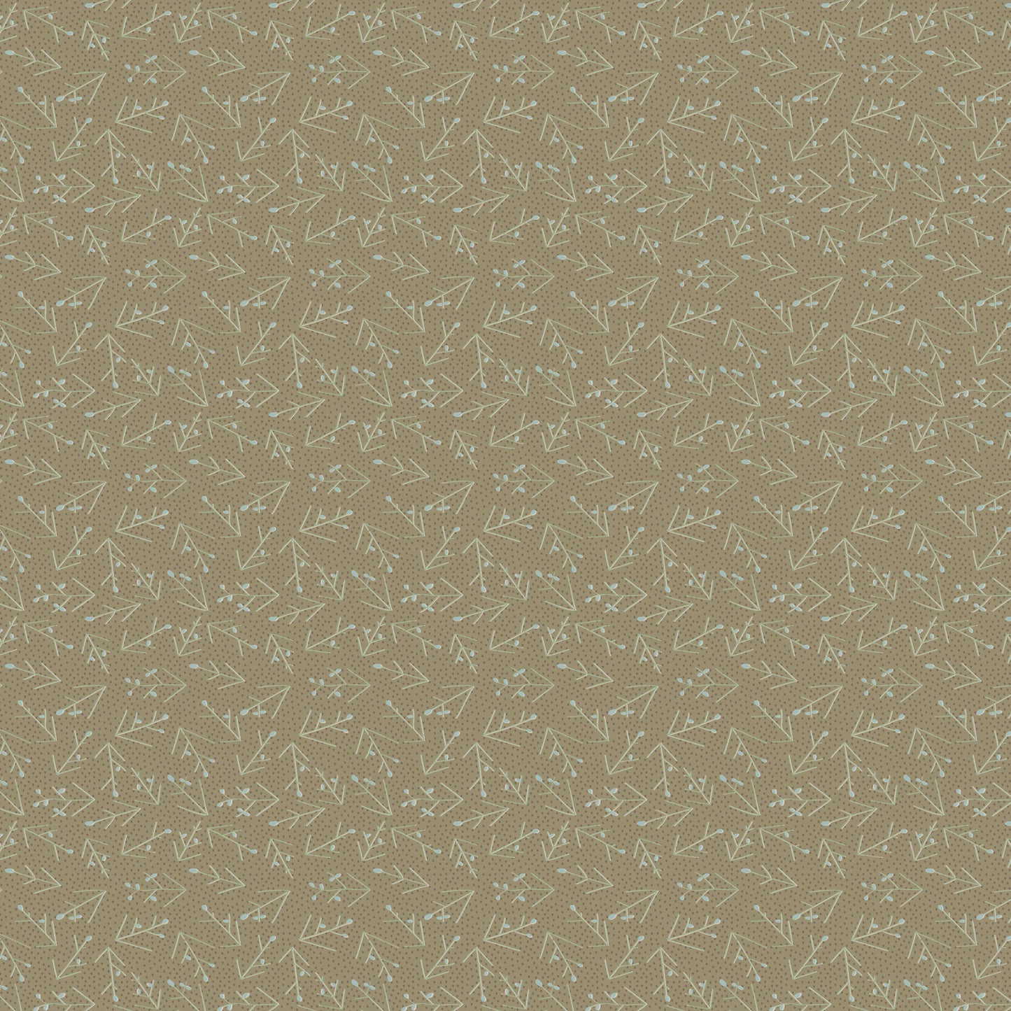 Appleby Farm Stems Khaki DV7740 by Hatched and Patched for Devonstone Fabrics (sold in 25cm increments)