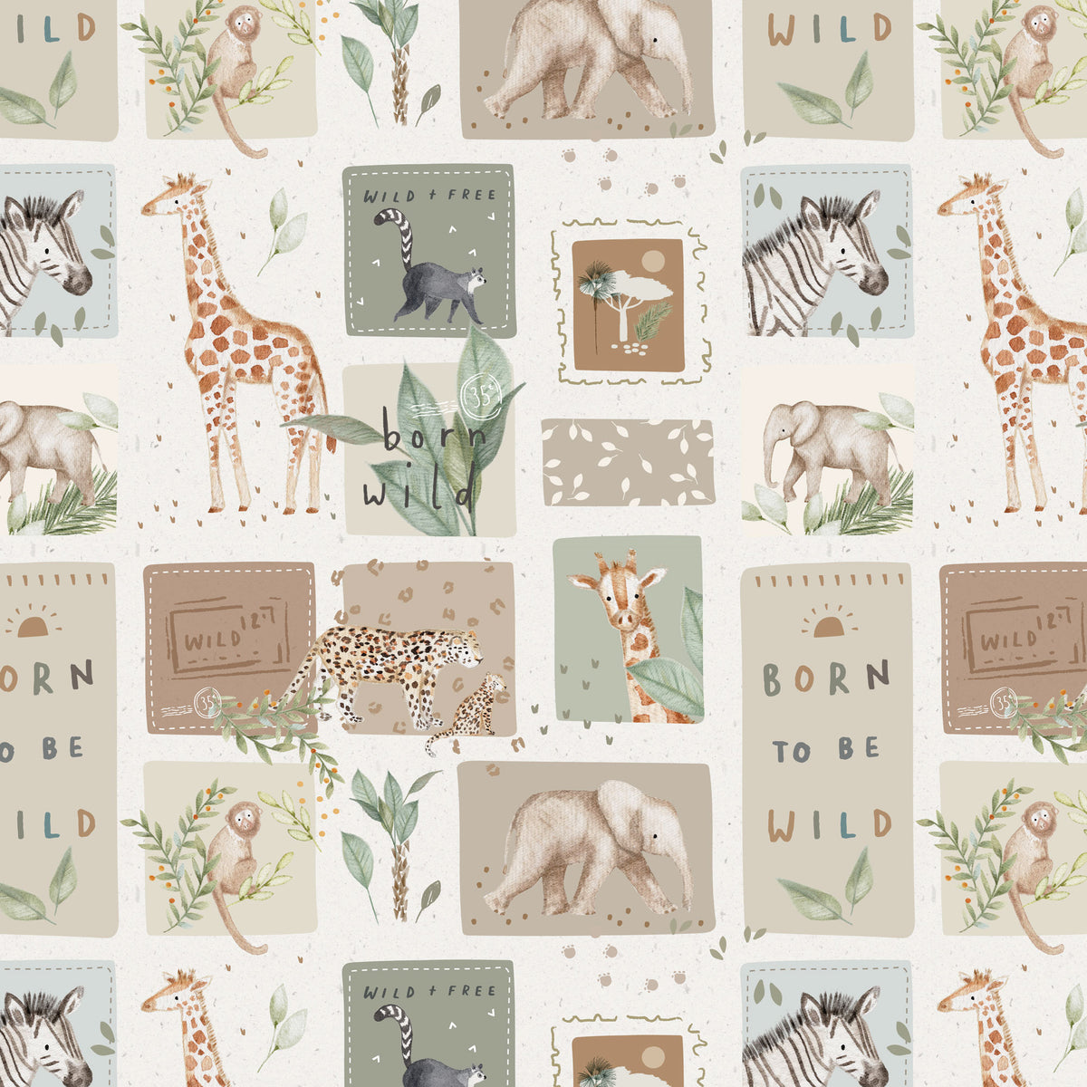 Paws, Claws & Roars African Animals DV7886 by Devonstone (sold in 25cm increments