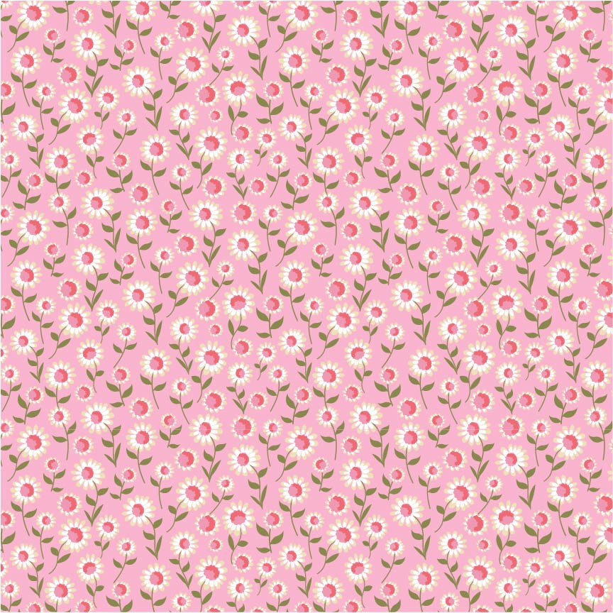 Homestead Daisy Dukes Pink PH23404 by Prairie Sisters for Poppie Cotton (sold in 25cm increments)